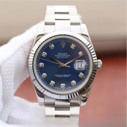 Rolex datejust blue dial stainless steel 41mm swiss replica m126334.0015