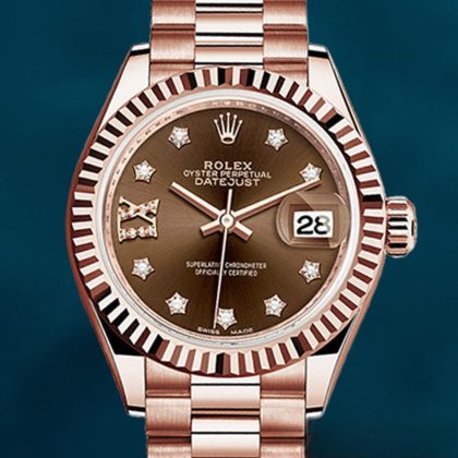 Rolex Datejust 28mm m279175-0002 Ladies Chocolate Diamond Dial