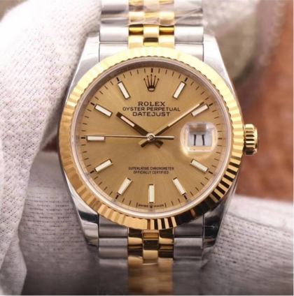 Rolex datejust champagne dial stainless steel 36mm swiss replica m126233.0015