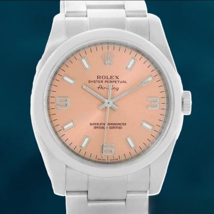 Rolex Air-king Men’s 114200-70190 36mm Pink Dial Automatic Swiss Replica Wacthes