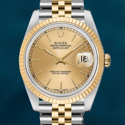 Rolex Datejust 36mm 16233CSJ Men’s Jubilee Bracelet Gold Dial