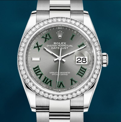 Rolex Datejust 36mm m126284rbr-0038 Ladies Watch Silver-tone