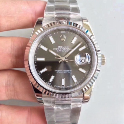 Rolex datejust ii rhodium dial stainless steel 41mm swiss replica m126334.0014