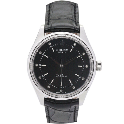 Rolex Cellini Quartz Black 42338 25MM