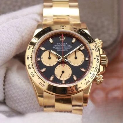 Rolex daytona black dial 18k yellow gold 40mm swiss replica m116508.0009