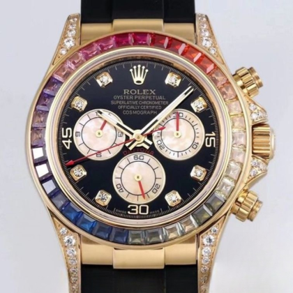 Rolex daytona black dial waterproof 40mm swiss replica 116598rbow.1