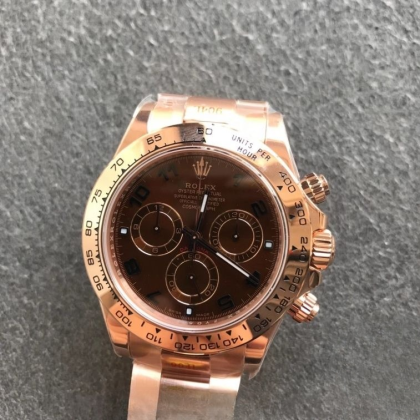 Rolex daytona brown dial 18k rose gold 40mm swiss replica m116505.0011