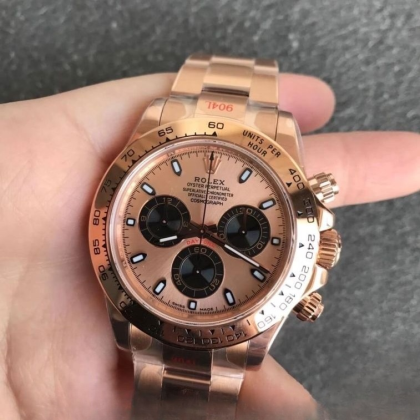 Rolex daytona champagne dial 18k rose gold 40mm swiss replica