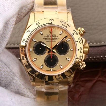 Rolex daytona gold dial 18k yellow gold 40mm swiss replica 116508.9