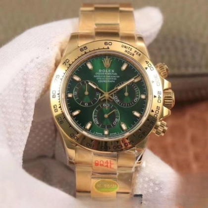 Rolex daytona green dial 18k yellow gold 40mm swiss replica m116508.0013