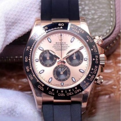 Rolex daytona pink dial waterproof 40mm swiss replica m116515ln.0021