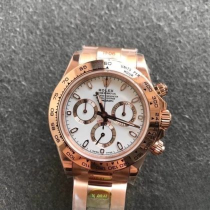 Rolex daytona white dial 18k rose gold 40mm swiss replica m116505.0010