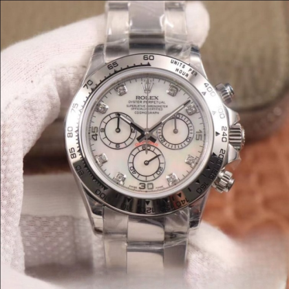 Rolex daytona cosmograph white dial stainless steel 40mm swiss replica 116520.78590