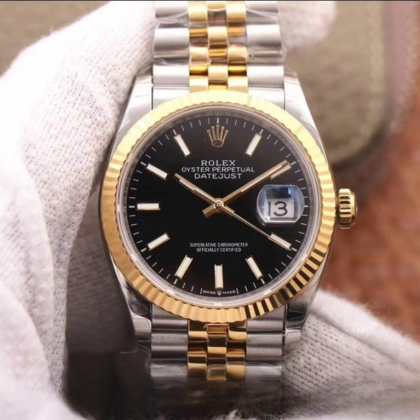 Rolex datejust black dial scratch proof 36mm swiss replica 126233.2