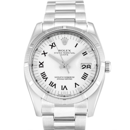 Rolex Oyster Perpetual Date Automatic White 115210 34MM