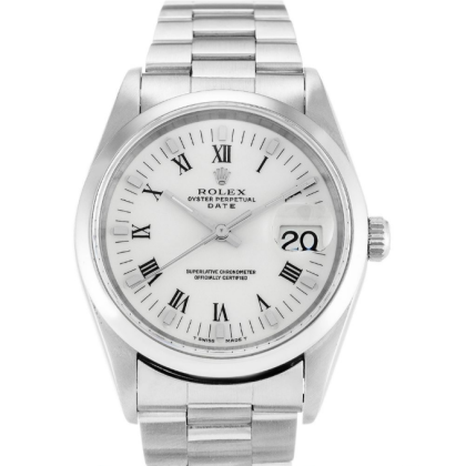 Rolex Oyster Perpetual Date Automatic White 15200 34MM