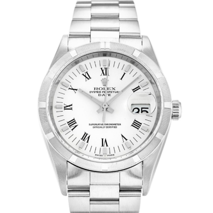 Rolex Oyster Perpetual Date Automatic White 15210 34MM