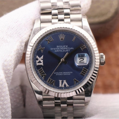 Rolex datejust blue dial stainless steel 36mm swiss replica 126234.2