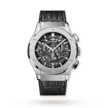 Hublot Classic Fusion Men Automatic Skeleton Leather Watch 525.NX.0170.LR