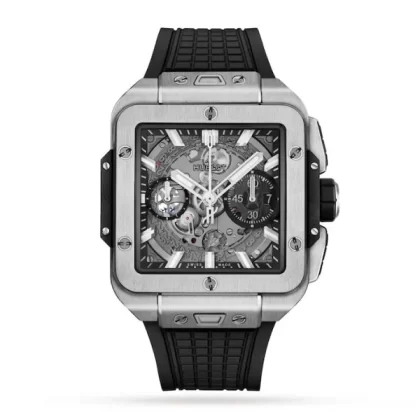 Hublot Square Bang Men Automatic Skeleton Rubber Watch 821.NX.0170.RX