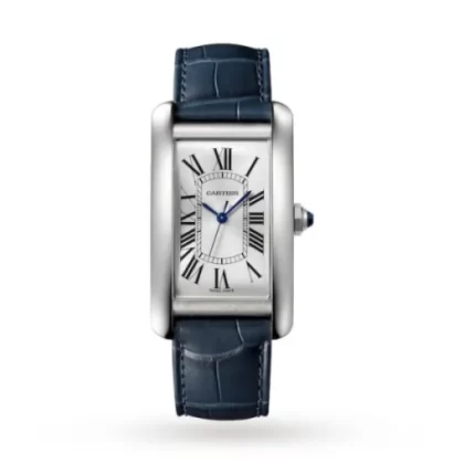 Cartier Tank Américaine Men Automatic Silver Alligator Watch WSTA0018