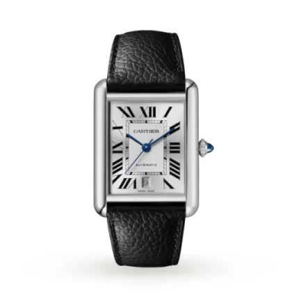 Cartier Tank Must Men Automatic Silver Calf Watch WSTA0040