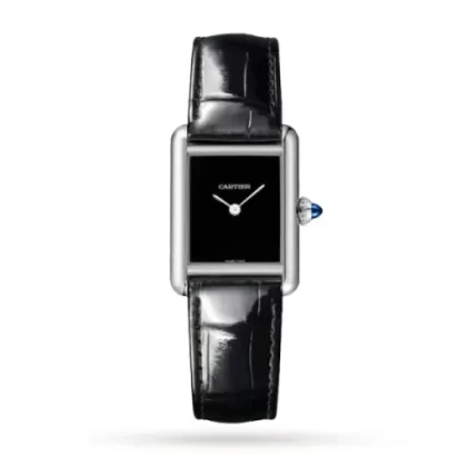 Cartier Tank Must Women Quartz Black Alligator Watch WSTA0071