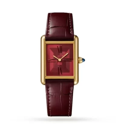 Cartier Tank Must Unisex Quartz Red Alligator Watch WGTA0093