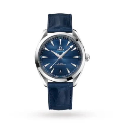 Omega Seamaster Aqua Terra Men Automatic Blue Leather Watch O22013412103001