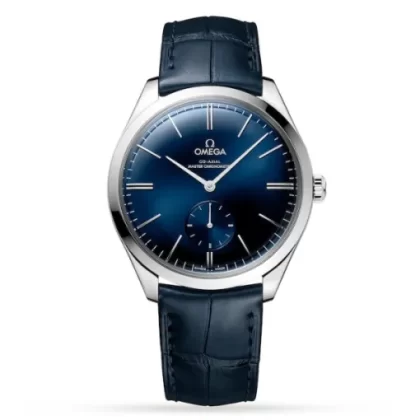 Omega Tresor Men Blue Alligator Watch O43513402103002