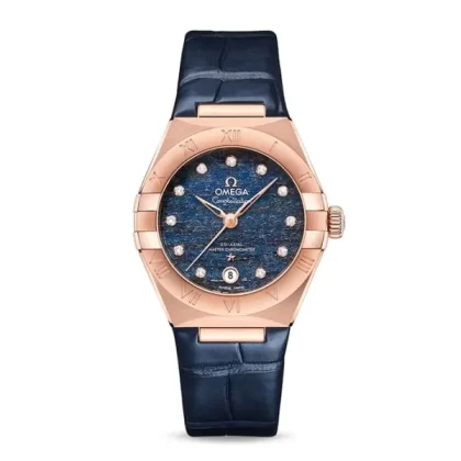 Omega Constellation Women Automatic Blue Leather Watch O13153292099001