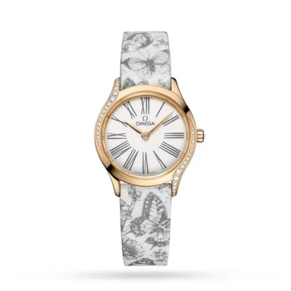 Omega De Ville Women Quartz White Fabric Watch O42857266004002