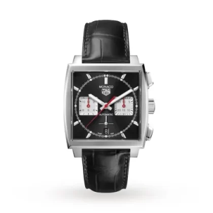 TAG Heuer Monaco Men Automatic Black Alligator Watch CBL2113.FC6177