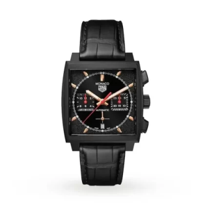 TAG Heuer Monaco Men Automatic Black Alligator Watch CBL2180.FC6497