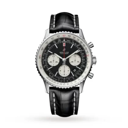 Breitling Navitimer Men Automatic Black Leather Watch AB0121211B1P1