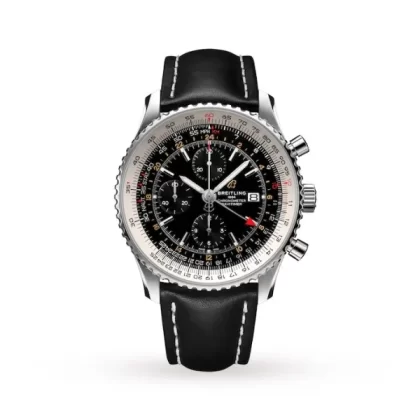 Breitling Navitimer Men Automatic Black Leather Watch A24322121B2X1