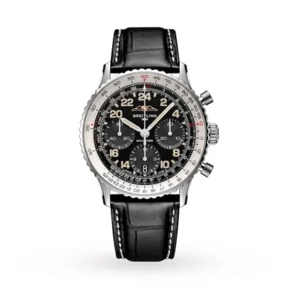 Breitling Navitimer Men Automatic Black Crocodile Watch PB02301A1B1P1