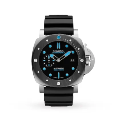 Panerai Submersible Men Automatic Black Rubber Watch PAM00799