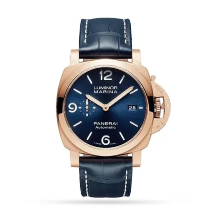 Panerai Luminor Men Automatic Blue Alligator Watch PAM01112