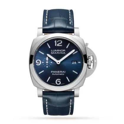 Panerai Luminor Men Automatic Blue Alligator Watch PAM01313