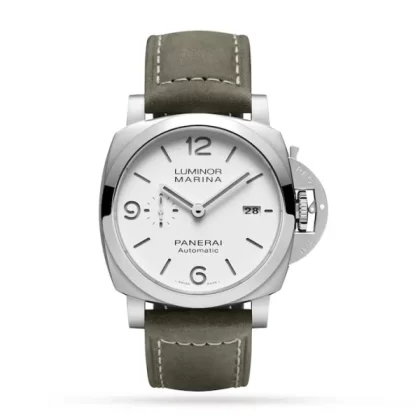 Panerai Luminor Men Automatic White Calf Watch PAM01314