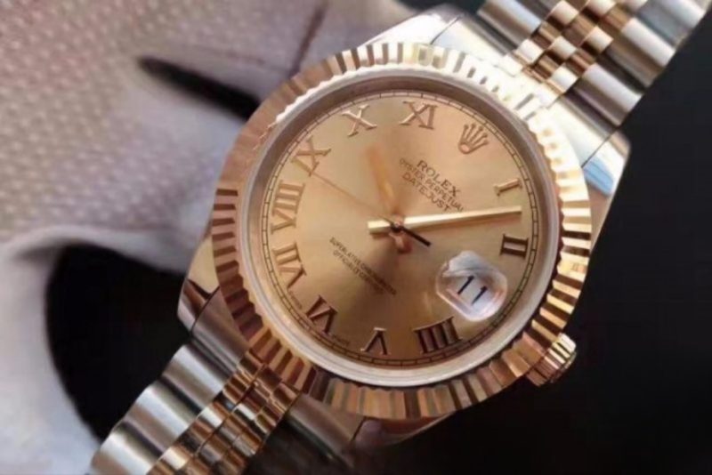 Rolex datejust gold dial 18k yellow gold 41mm swiss replica 126333.007