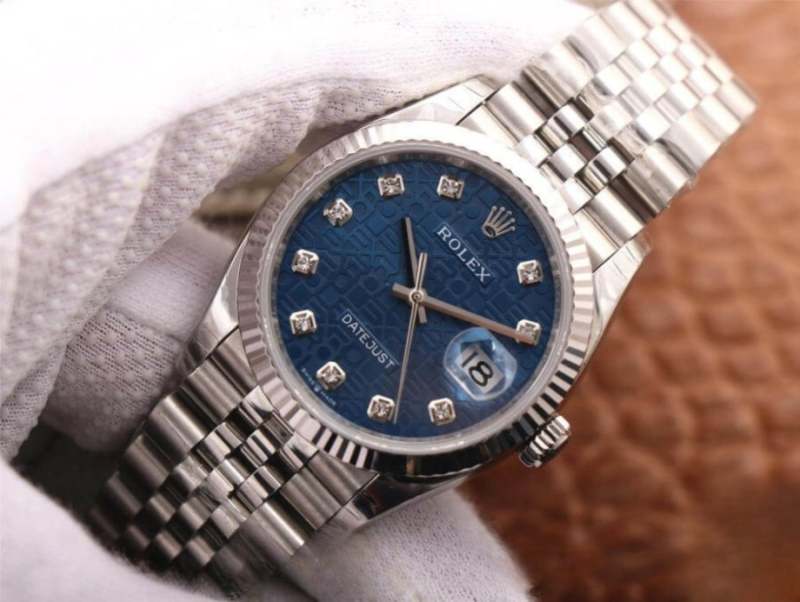 Rolex datejust blue dial stainless steel 36mm swiss replica