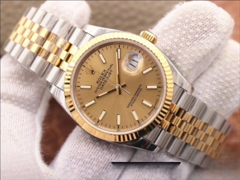 Rolex datejust champagne dial stainless steel 36mm swiss replica m126233.0017