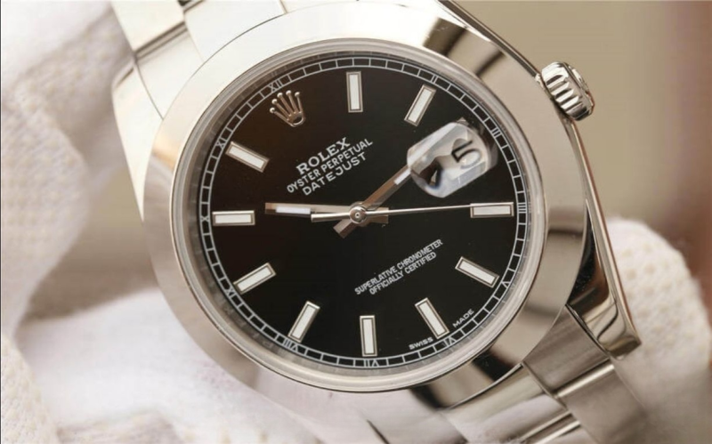 Rolex datejust black dial stainless steel 41mm swiss replica m126300.0011