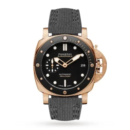 Panerai Submersible Men Automatic Black Alligator Watch PAM00974