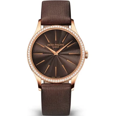 Patek Philippe Calatrava Diamond Brown Dial Ladies Watch 4897R-001