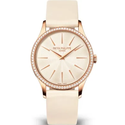 Patek Philippe Calatrava Diamond Cream Dial Ladies Watch 4897R-010