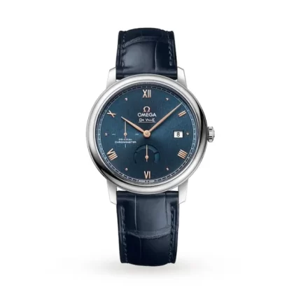 Omega De Ville Men Automatic Blue Leather Watch O42413402103003