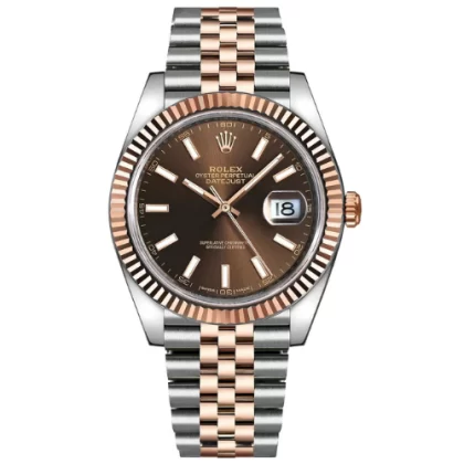 Rolex Datejust 41 Rose GoldSteel Chocolate Dial Fluted Bezel (Jubilee) 126331